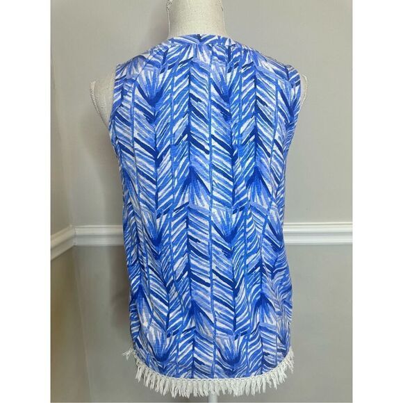 LILLY PULITZER KIPPER LAPIS BLUE COSTA VERDE BLOUSE TOP SIZE XS - Picture 5 of 7